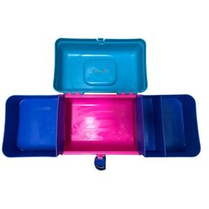 Vintage Plano 2602 Pink Blue Purple Caboodles Style Makeup Craft Box 90s USA